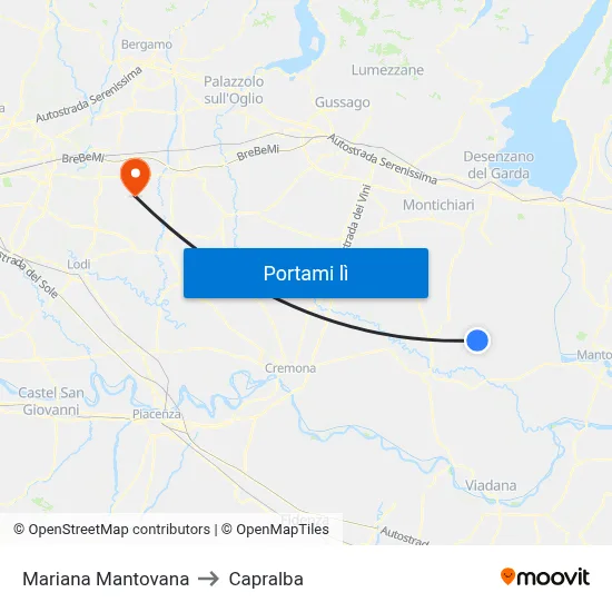 Mariana Mantovana to Capralba map