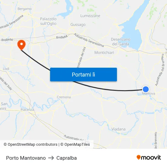 Porto Mantovano to Capralba map