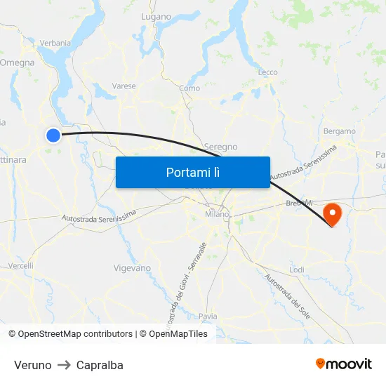 Veruno to Capralba map