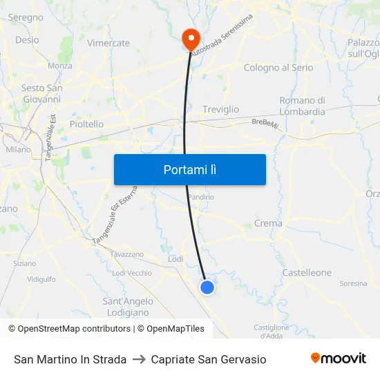 San Martino In Strada to Capriate San Gervasio map