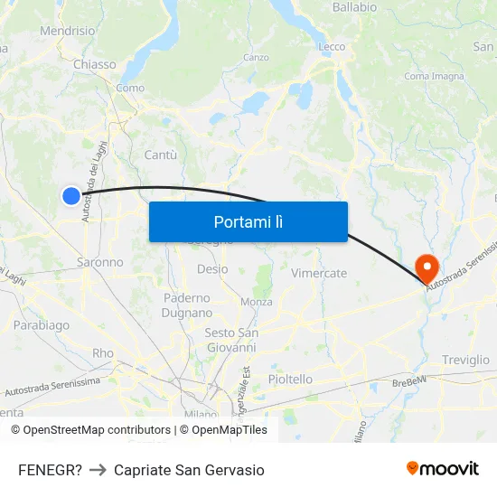 FENEGR? to Capriate San Gervasio map