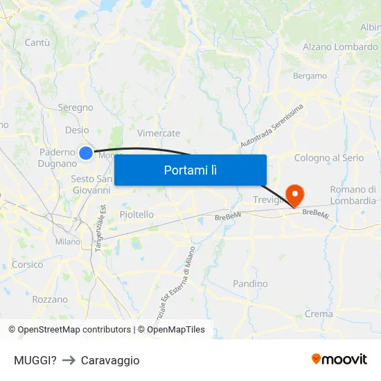 MUGGI? to Caravaggio map