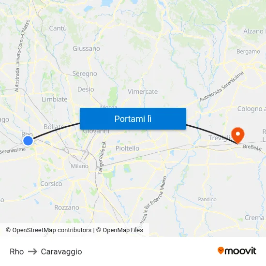 Rho to Caravaggio map