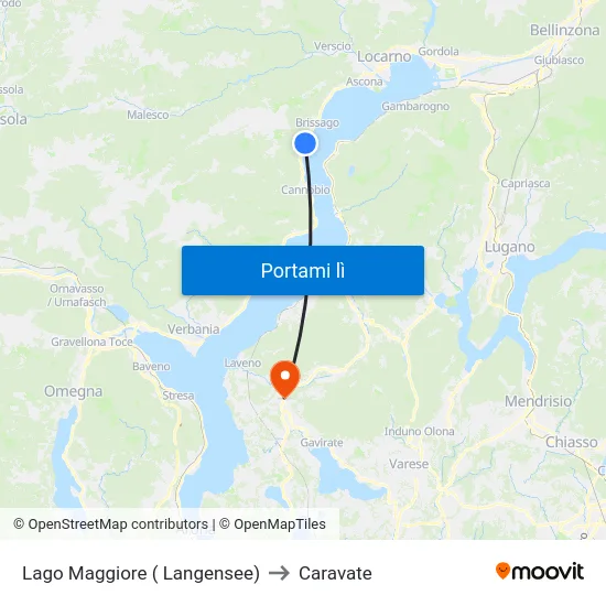 Lago Maggiore ( Langensee) to Caravate map