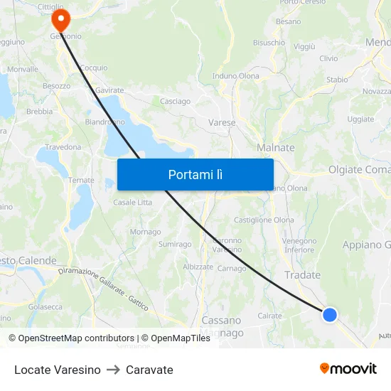 Locate Varesino to Caravate map