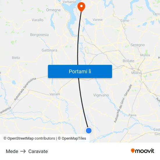 Mede to Caravate map
