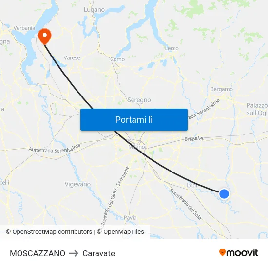MOSCAZZANO to Caravate map