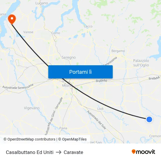 Casalbuttano Ed Uniti to Caravate map