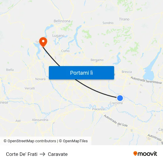 Corte De' Frati to Caravate map