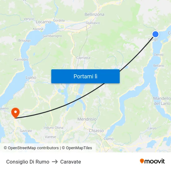 Consiglio Di Rumo to Caravate map