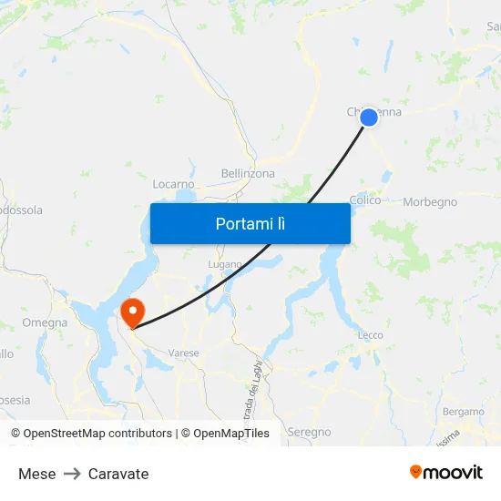 Mese to Caravate map