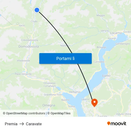 Premia to Caravate map