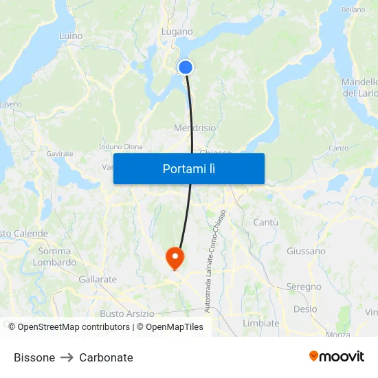 Bissone to Carbonate map