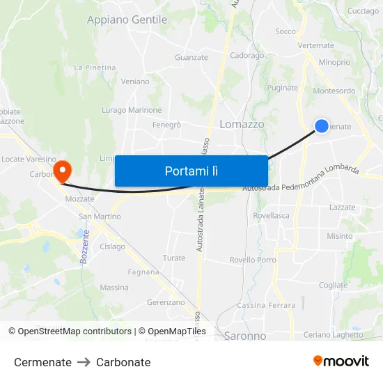 Cermenate to Carbonate map