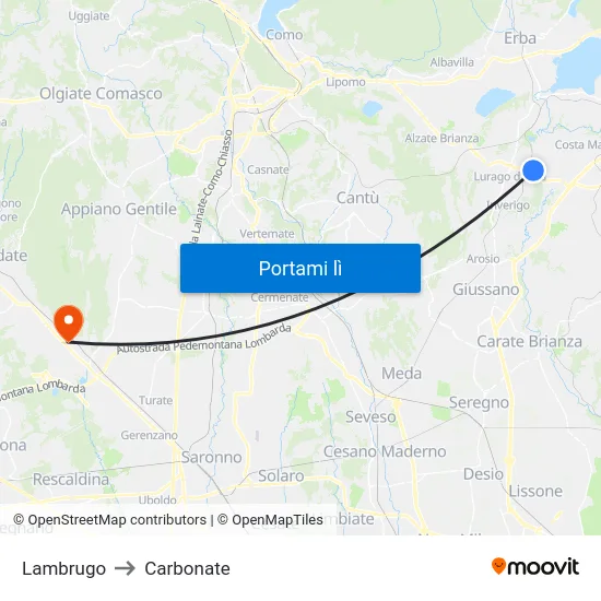 Lambrugo to Carbonate map