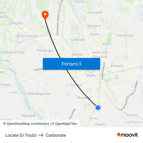 Locate Di Triulzi to Carbonate map