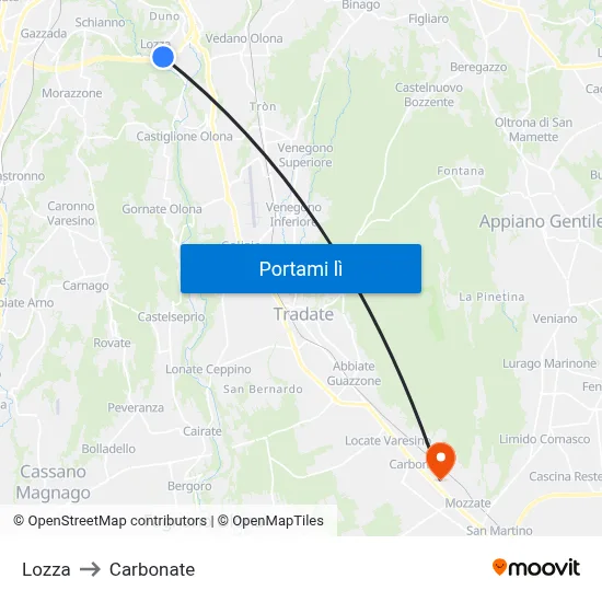 Lozza to Carbonate map