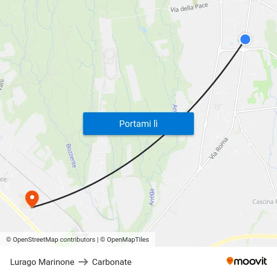 Lurago Marinone to Carbonate map