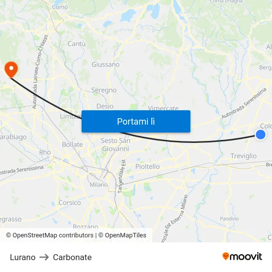 Lurano to Carbonate map