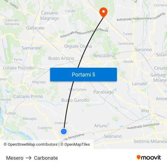 Mesero to Carbonate map