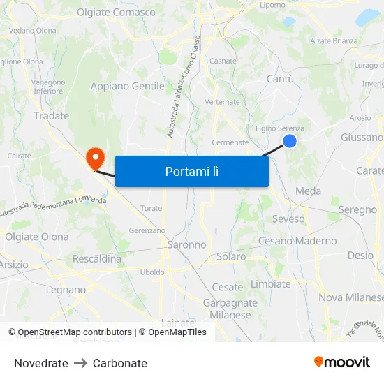 Novedrate to Carbonate map