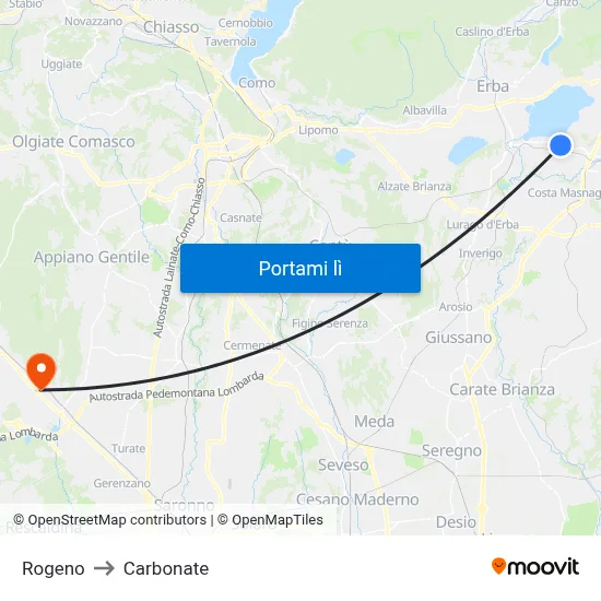 Rogeno to Carbonate map