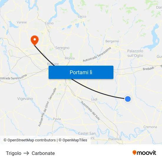 Trigolo to Carbonate map