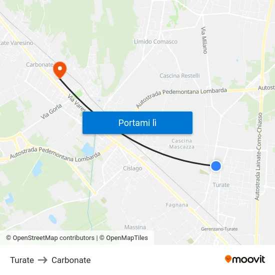 Turate to Carbonate map