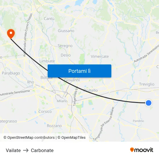 Vailate to Carbonate map