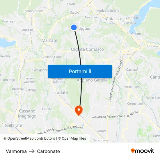 Valmorea to Carbonate map