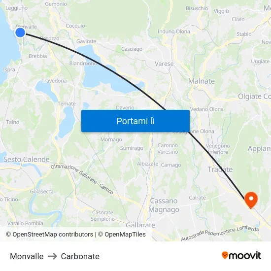 Monvalle to Carbonate map