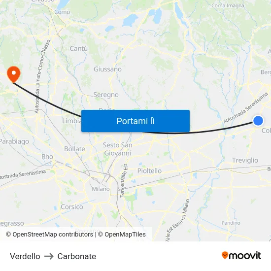 Verdello to Carbonate map