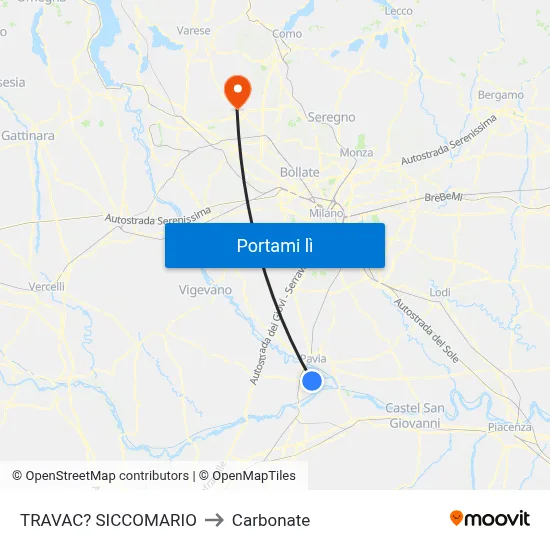 TRAVAC? SICCOMARIO to Carbonate map