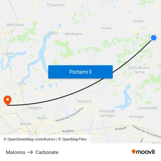 Malonno to Carbonate map