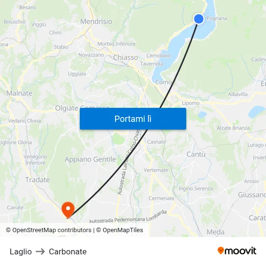 Laglio to Carbonate map