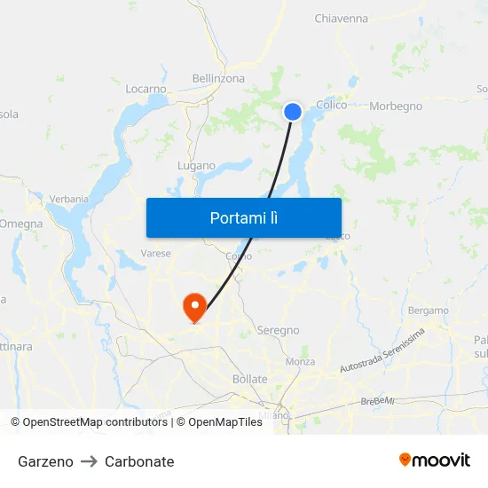 Garzeno to Carbonate map