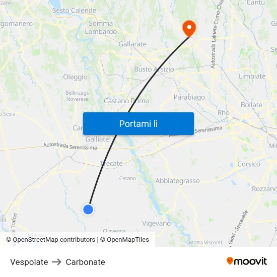 Vespolate to Carbonate map