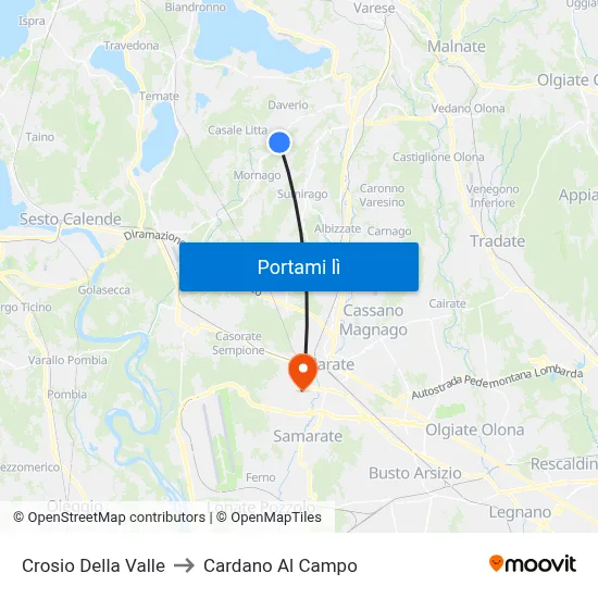 Crosio Della Valle to Cardano Al Campo map
