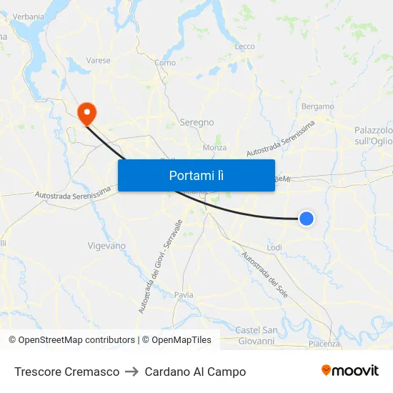 Trescore Cremasco to Cardano Al Campo map