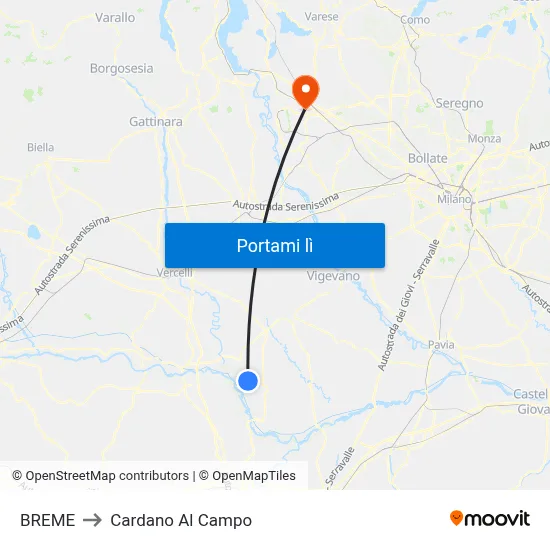BREME to Cardano Al Campo map