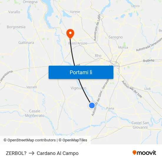 ZERBOL? to Cardano Al Campo map