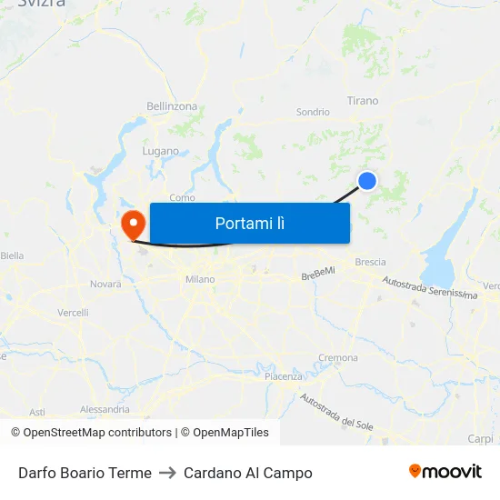 Darfo Boario Terme to Cardano Al Campo map