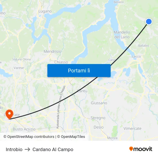 Introbio to Cardano Al Campo map
