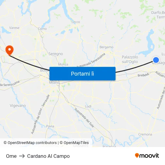 Ome to Cardano Al Campo map