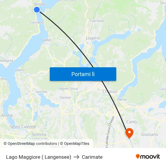 Lago Maggiore ( Langensee) to Carimate map