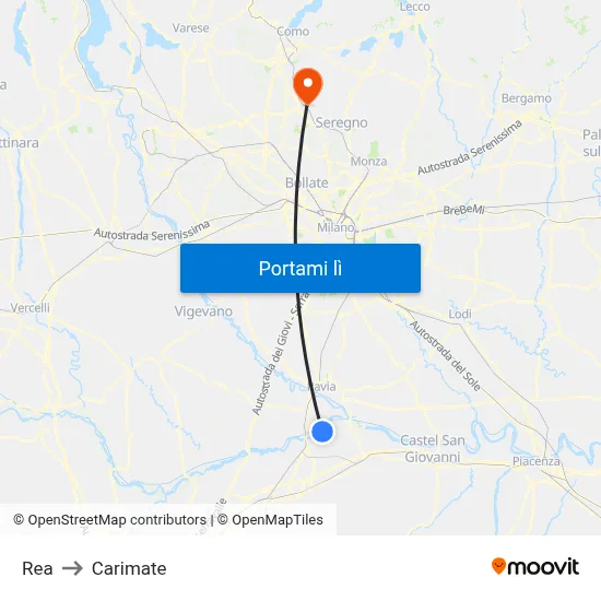 Rea to Carimate map