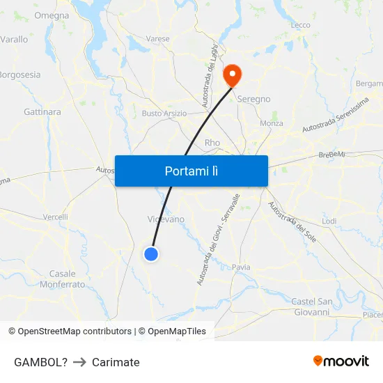 GAMBOL? to Carimate map