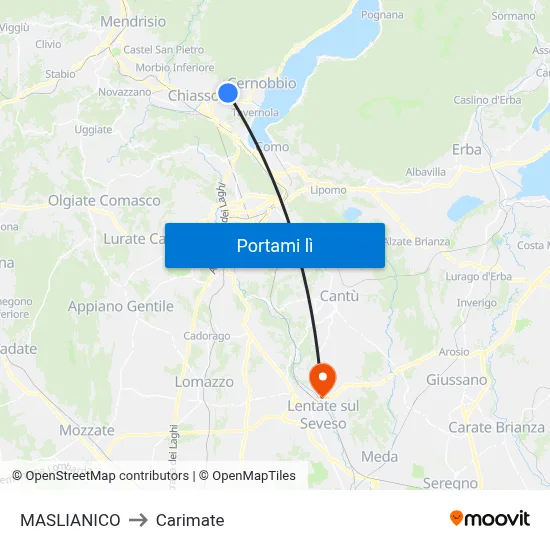 MASLIANICO to Carimate map