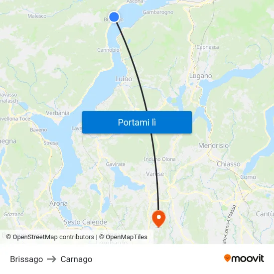 Brissago to Carnago map