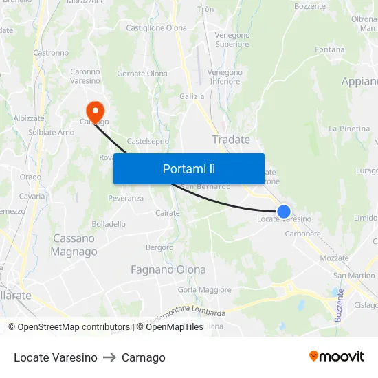 Locate Varesino to Carnago map